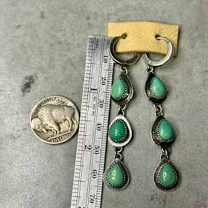 ''Dewdrop Tiered Turquoise Earrings" - Minty Green Kingman Turquoise and Sterling Silver by shasta brooks studio  Image: All Art © Shasta Brooks Studio LLC