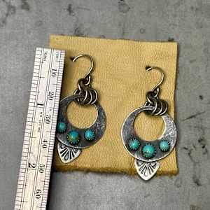 "Outlaw Earrings" - Oxidized Sterling Silver and Kingman Turquoise on Handmade French Wires by shasta brooks studio  Image: All Art © Shasta Brooks Studio LLC