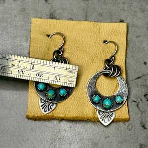 "Outlaw Earrings" - Oxidized Sterling Silver and Kingman Turquoise on Handmade French Wires by shasta brooks studio  Image: All Art © Shasta Brooks Studio LLC
