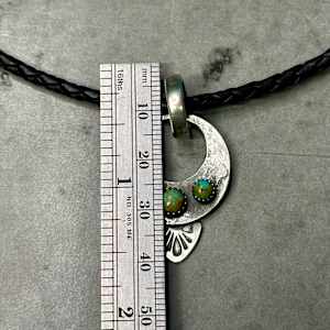 "Outlaw Unisex Pendant with Solo Bail" on Braided Leather Choker by shasta brooks studio  Image: All Art © Shasta Brooks Studio LLC