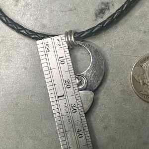 "Outlaw Unisex Pendant with Triple Bail" on Braided Leather Choker by shasta brooks studio 