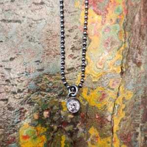 "I Woke Up Like This Layering Necklace" - CZ Pendant on 30" baby bead ball chain (1.2mm) by Shasta Brooks  Image: All Art © Shasta Brooks Studio LLC