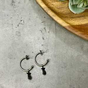 "Stardrop Hoop Earrings" - Kingman turquoise in sterling 2/2 by shasta brooks studio  Image: All Art © Shasta Brooks Studio LLC
