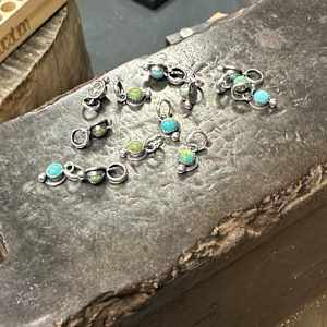 "Tiny Turquoise Layering Necklaces" - Kingman turquoise and sterling 2/3 by shasta brooks studio  Image: All Art © Shasta Brooks Studio LLC