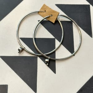 "Rock Star Infinity Hoop Earrings" - Sterling Silver and Cubic Zirconia Earrings 2 of 2 by shasta brooks studio  Image: All Art © Shasta Brooks Studio LLC