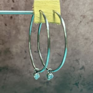"Rock Star Infinity Hoop Earrings" - Sterling Silver and Cubic Zirconia Earrings 2 of 2 by shasta brooks studio  Image: All Art © Shasta Brooks Studio LLC