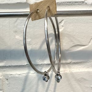 "Rock Star Infinity Hoop Earrings" - Sterling Silver and Cubic Zirconia Earrings 2 of 2 by shasta brooks studio  Image: All Art © Shasta Brooks Studio LLC
