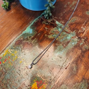 "I Woke Up Like This Layering Necklace" - CZ Pendant on 24" baby bead ball chain (1.2mm) by Shasta Brooks  Image: All Art © Shasta Brooks Studio LLC