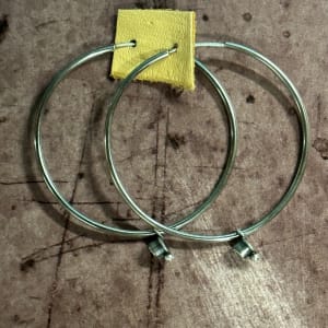 "Rock Star Infinity Hoop Earrings" - Sterling Silver and Cubic Zirconia Earrings 2 of 2 by shasta brooks studio  Image: All Art © Shasta Brooks Studio LLC