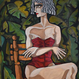 The woman in the garden by Nagui Achamallah