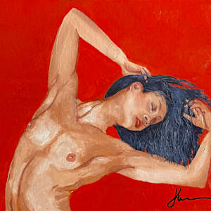 Nude Leaning Left by Laurence Barbera