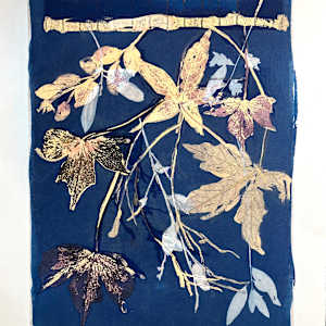 Blue and Yellow Leaves by Rhonda Burton