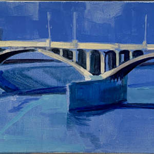 Untitled (Blue, First Street Bridge, Looking North from Fourth Street Bridge) by Jackie Goldberg, Image 1.