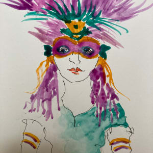 Violet Mask Lady by Shelley Lazarus