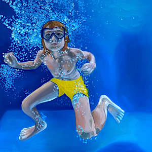 Boy with Snorkel Mask by Kathryn Pitt