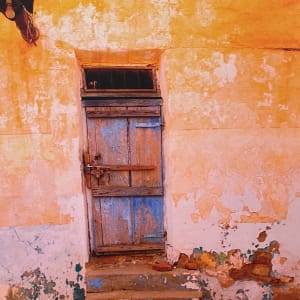 Faded Blue Door Yemen by Karen Safer