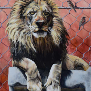 Lion With Sparrows by Lynette K. Henderson