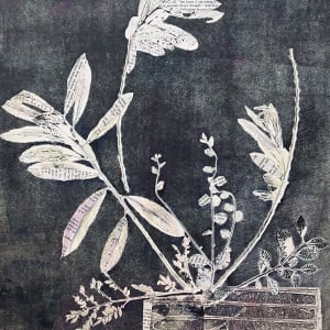 Leaves on Dark Gray by Rhonda Burton