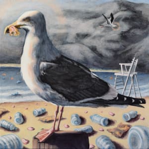 Seagulls With Trash by Lynette K. Henderson