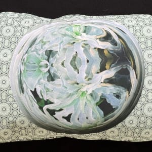 Sage Leaf Orb Pillow 1 by Karen Hochman Brown