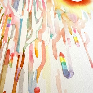 Pyrotechnics by Laura Ball  Image: A detail showing some of the surface texture with gesso and acrylic "prisms".