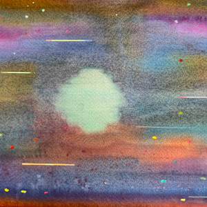 Green Moonset 4 by Laura Ball 