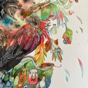 Primordial Echo (Raven Mandala) by Laura Ball 