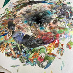 Primordial Echo (Raven Mandala) by Laura Ball 