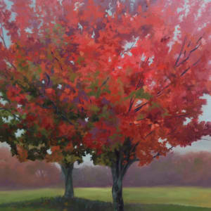 Twin Red Trees by pat wattam