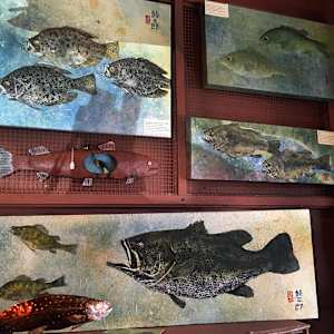 Largemouth Bass and Perch 2 (Gliclee') by Stephen Mutsugoroh DiCerbo 