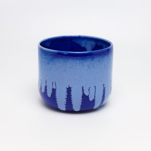 Icy Blue Drip on Blue - Planter by James Barela 