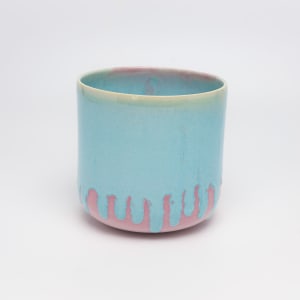 Icy Blue Drip on Pink - Planter by James Barela 