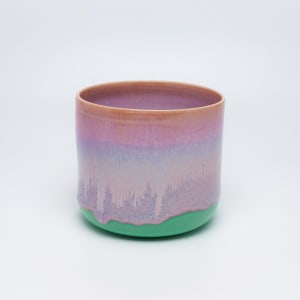 Pink Drip on Mint - Planter by James Barela 