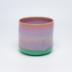 Pink Drip on Mint - Planter by James Barela 
