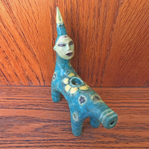 Patina, a Flower Power Critter pipe. by Nell Eakin 