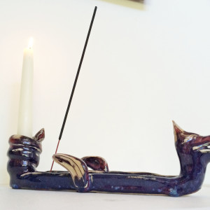 Gawain the candle holding dragon incense holder by Nell Eakin 