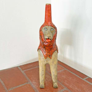 Umber Lion Peace Power Pipe by Nell Eakin 