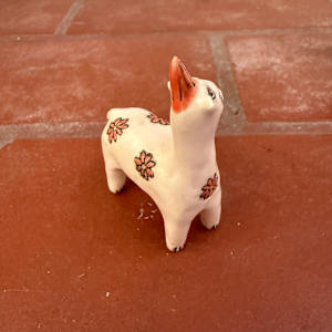 Red Daisy Cat Cream Supreme, a teenie by Nell Eakin 