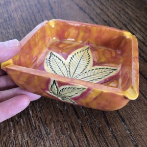 Orange power 5 leaf tray by Nell Eakin 