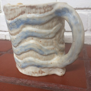Gweniviere had blue hair cup and succulent pot by Nell Eakin 