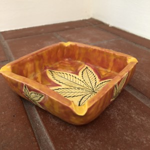 Orange power 5 leaf tray by Nell Eakin 