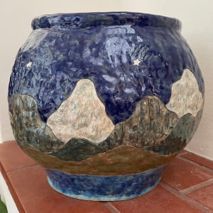 Extra large Landscape Pot with Moon and Stars by Nell Eakin 