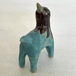 Third Eye Unicorn, in blue, a teenie by Nell Eakin 