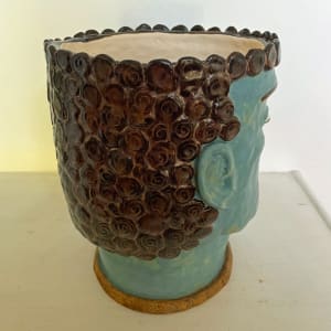 Blue Lotus a head pot by Nell Eakin 