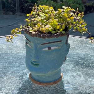 Blue Lotus a head pot by Nell Eakin 