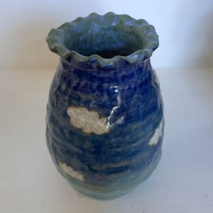 Blue Skies with puffy Little CLouds Vase by Nell Eakin 