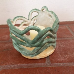 Sea Goddess candle holder by Nell Eakin 