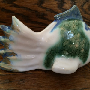 Finley the porcelian fish by Nell Eakin 