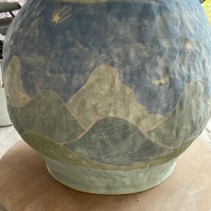 Extra large Landscape Pot with Moon and Stars by Nell Eakin 