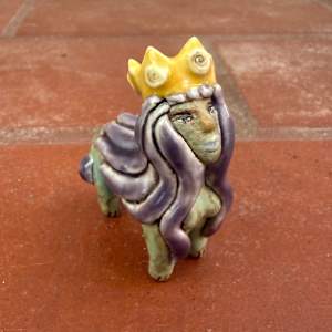 Purple Coiffed Princess, with Yellow Crown by Nell Eakin 